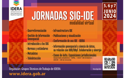 Jornadas SIG-IDE de IDERA 2024 – Modalidad virtual – 5 al 7 de junio de 8 a 13 horas