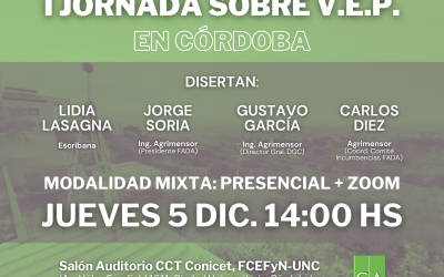 I JORNADA SOBRE VEP EN CÓRDOBA – JUEVES 5/12 – 14:00 Hs – MODALIDAD MIXTA – CCT CONICET Y ZOOM