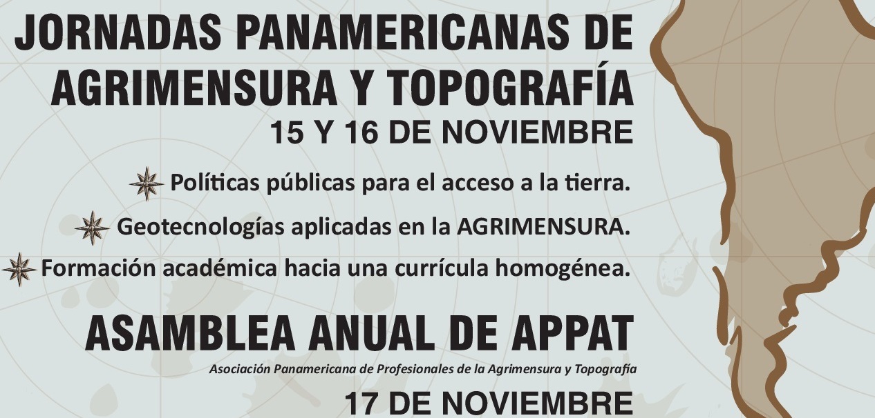 Inscripciones a Jornadas Panamericanas de AGRIMENSURA Y TOPOGRAFÍA